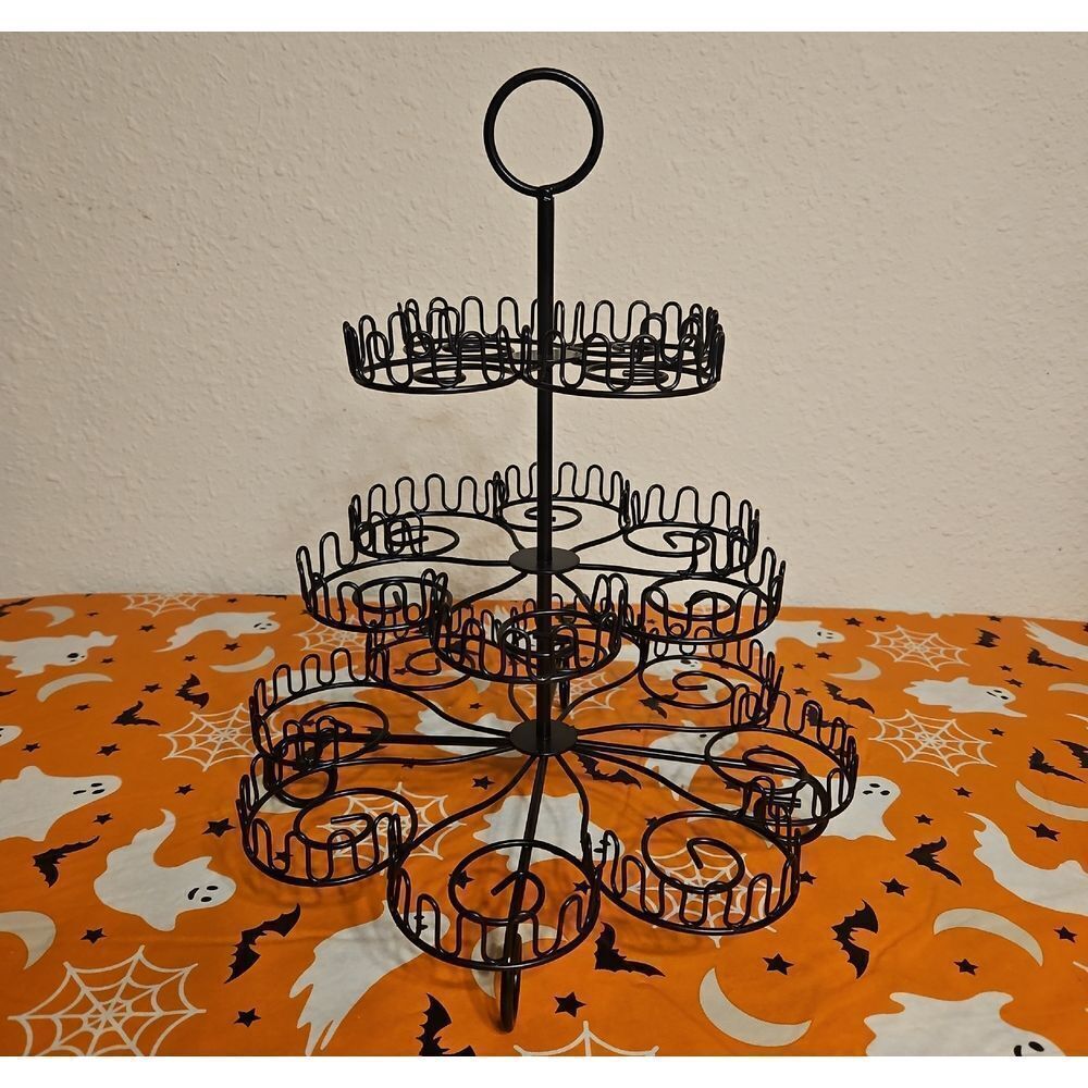Black Metal Tripple Tier Cupcake Stand